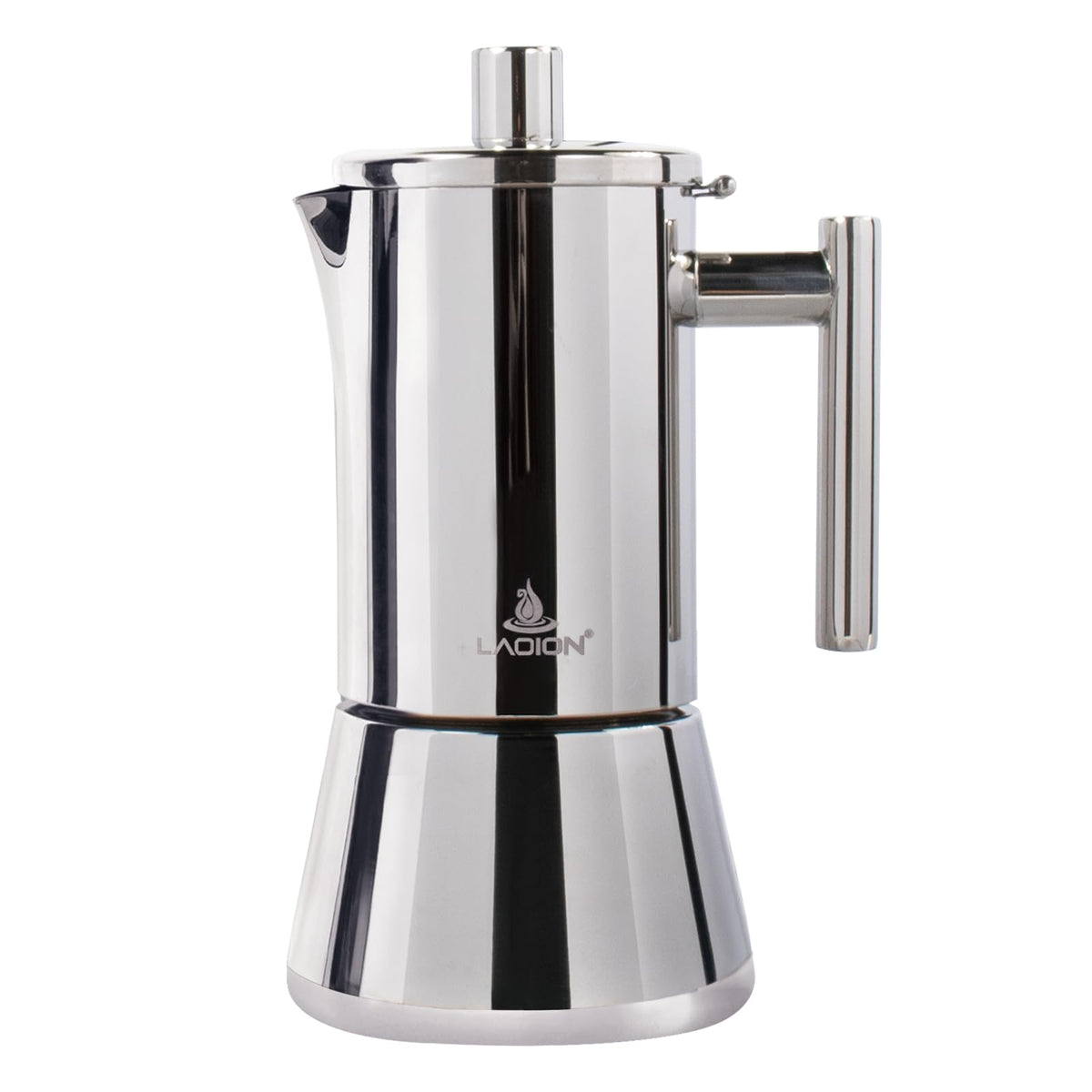 LAOION Stovetop Espresso Maker, 12Cup 17.5 oz Moka Pot, Stainless Steel