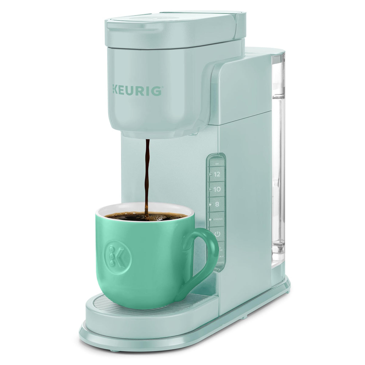 Keurig K-Express Single Serve K-Cup Pod Coffee Maker, 3 Brew Sizes, Strong Button Feature, 42oz Removable Reservoir, Evergreen