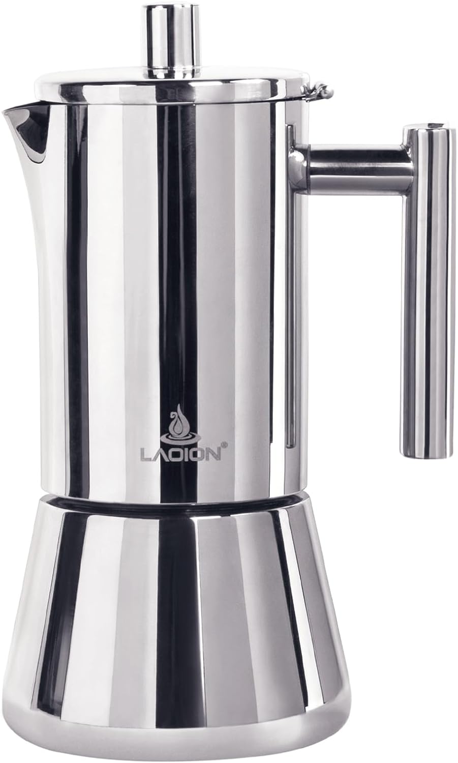 LAOION Stovetop Espresso Maker, 12Cup 17.5 oz Moka Pot, Stainless Steel
