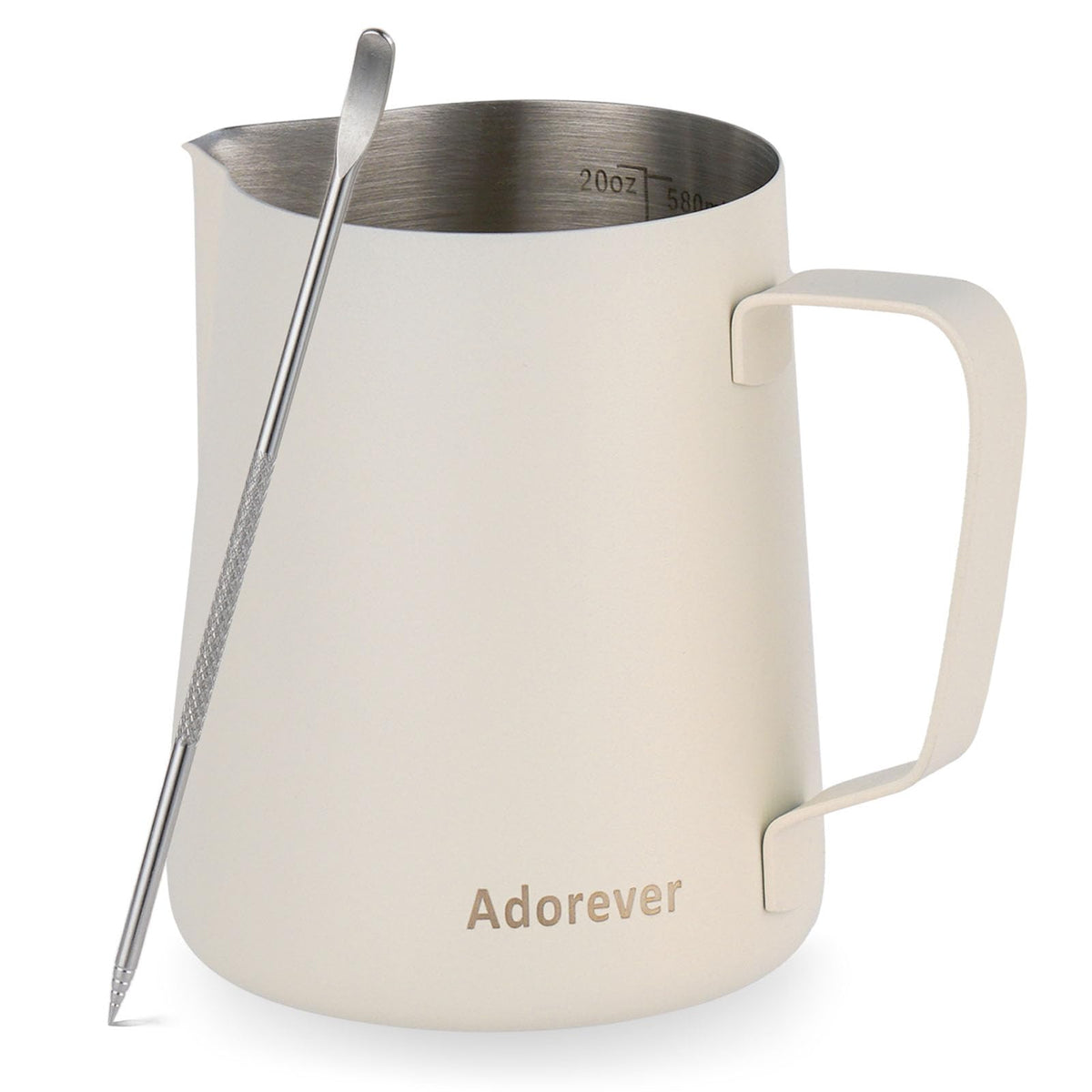 Milk Frothing Pitcher, 8.5oz/12oz/20oz/32oz/50oz/66oz Milk Frother Cup Stainless Steel, Espresso Accessories, Milk Steaming Pitchers Coffee Cappuccino Latte Art Barista Milk Jug Cup with Art Pen,12oz
