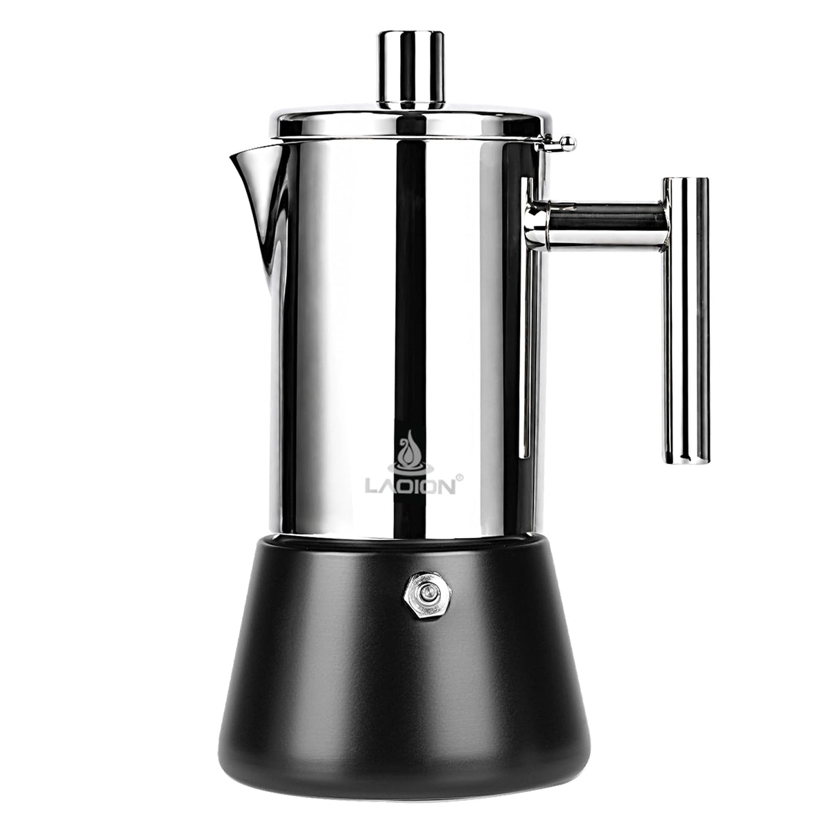 LAOION Stovetop Espresso Maker, 12Cup 17.5 oz Moka Pot, Stainless Steel
