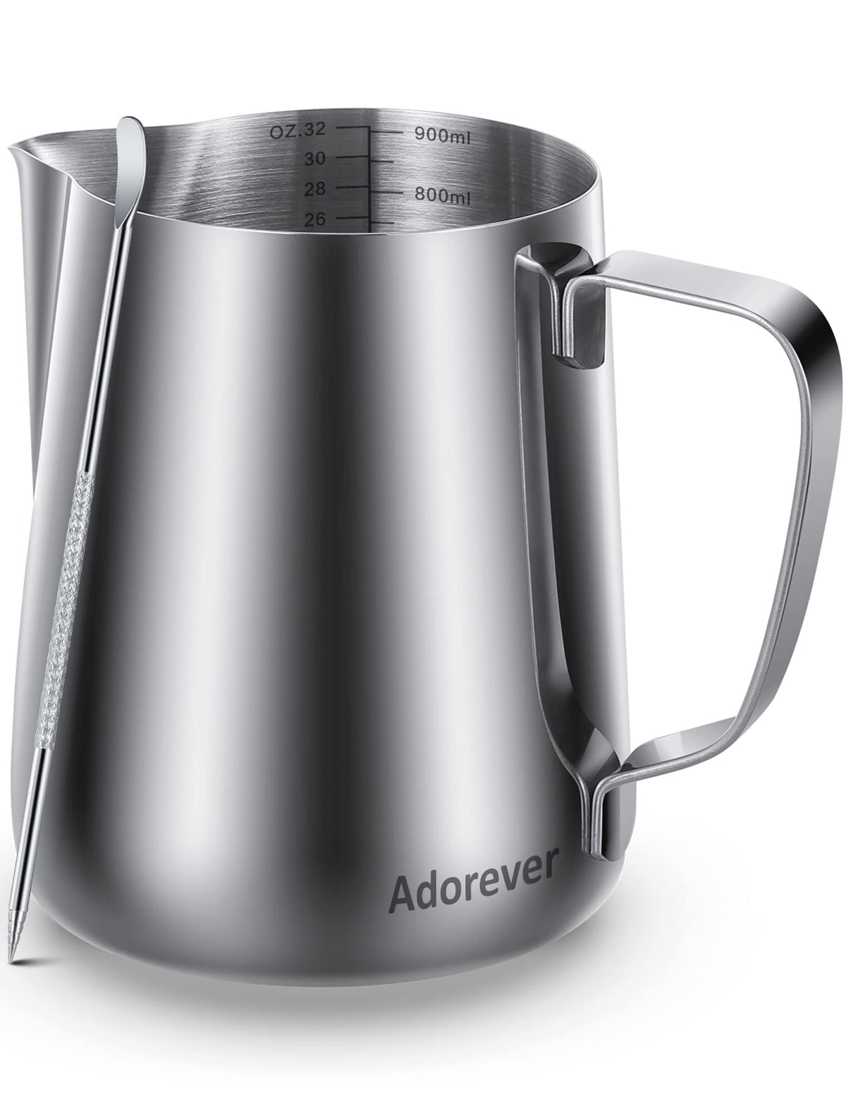 Milk Frothing Pitcher, 8.5oz/12oz/20oz/32oz/50oz/66oz Milk Frother Cup Stainless Steel, Espresso Accessories, Milk Steaming Pitchers Coffee Cappuccino Latte Art Barista Milk Jug Cup with Art Pen,12oz