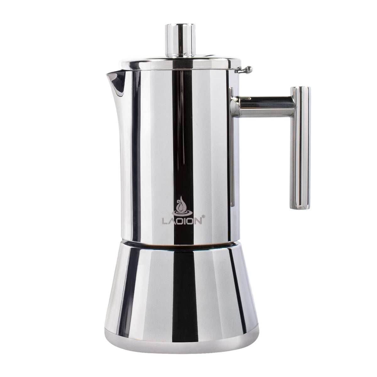 LAOION Stovetop Espresso Maker, 12Cup 17.5 oz Moka Pot, Stainless Steel
