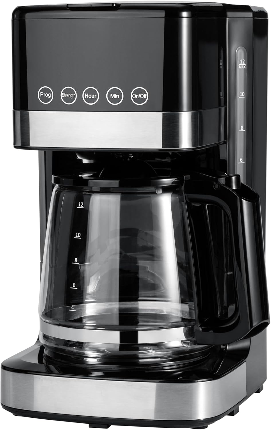 Amazon Basics 5 Cup Drip Coffee Maker with Glass Coffee Pot (0.8 Qt), Auto Shut-off, Auto Pause, Removable Filter Basket, Matte Black