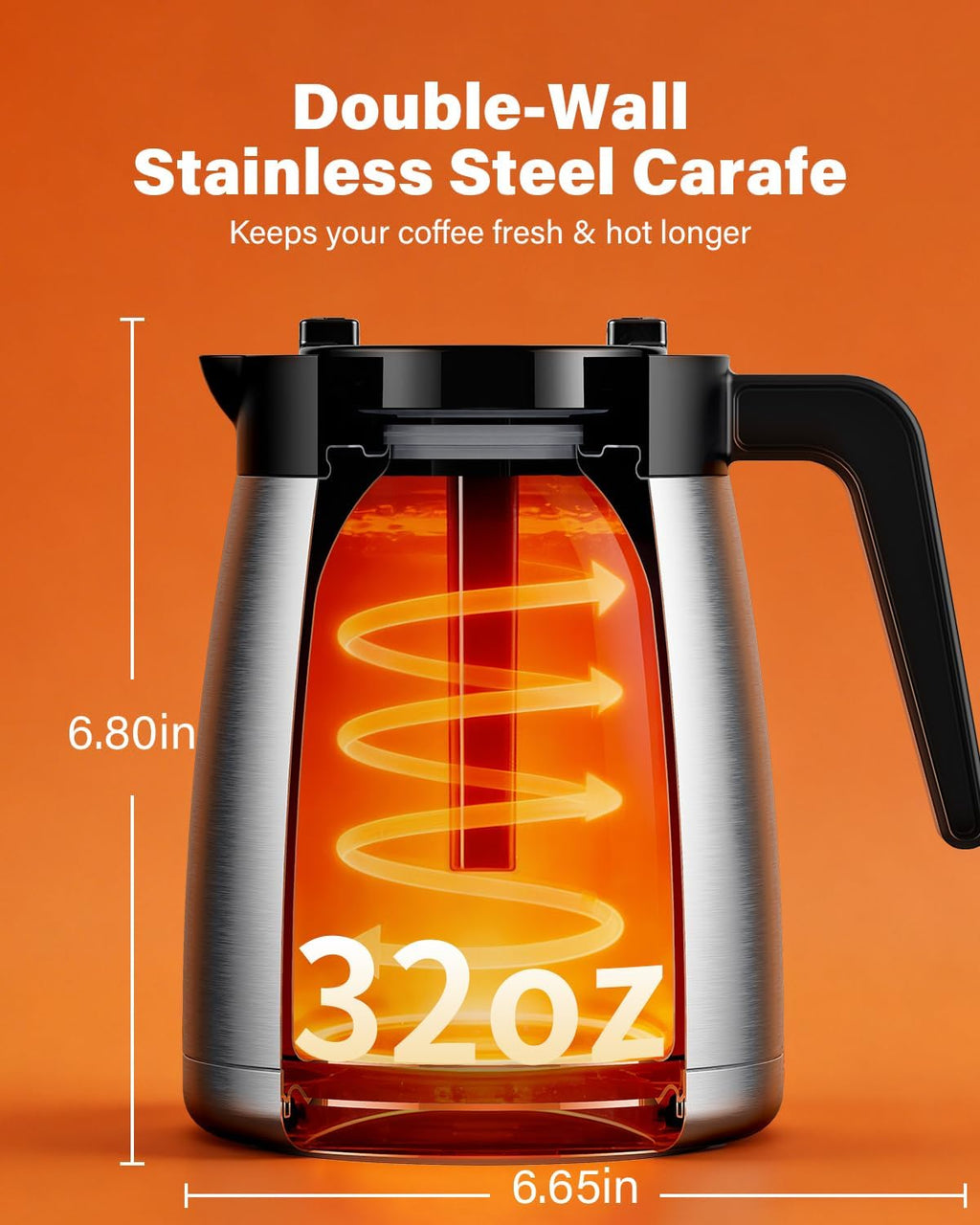 SHARDOR Single Serve & Carafe Coffee Maker, Hot & Iced Coffee Machine for K Cup Pods & Grounds, 6-32oz Brew Sizes, 95oz Removable Water Reservoir, 5 Cup Thermal Carafe, 24H Programmable, Matte Black
