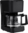 Amazon Basics 5 Cup Drip Coffee Maker with Glass Coffee Pot (0.8 Qt), Auto Shut-off, Auto Pause, Removable Filter Basket, Matte Black