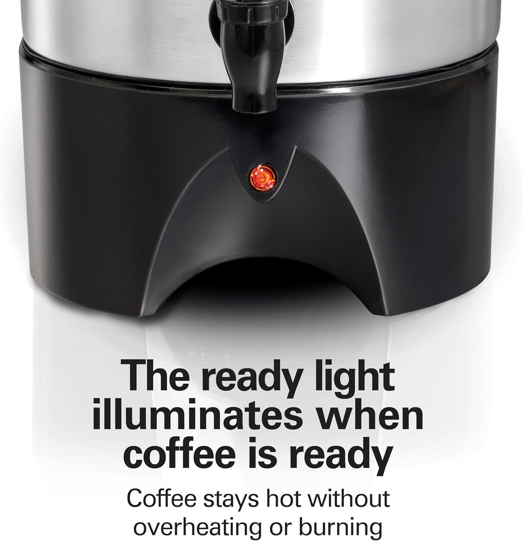 Hamilton Beach 45 Cup Coffee Urn and Hot Beverage Dispenser, Silver