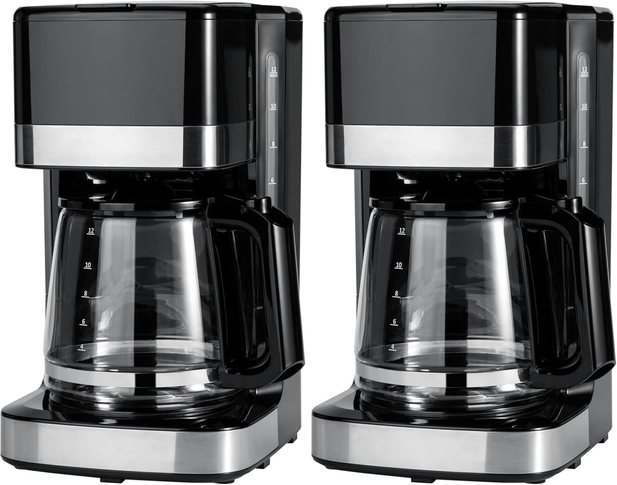 Amazon Basics 5 Cup Drip Coffee Maker with Glass Coffee Pot (0.8 Qt), Auto Shut-off, Auto Pause, Removable Filter Basket, Matte Black