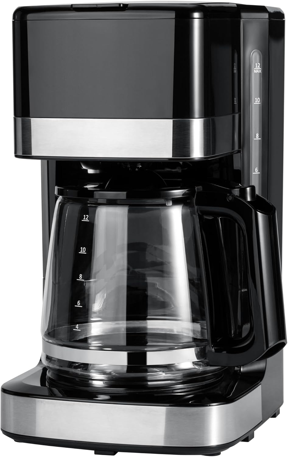 Amazon Basics 5 Cup Drip Coffee Maker with Glass Coffee Pot (0.8 Qt), Auto Shut-off, Auto Pause, Removable Filter Basket, Matte Black