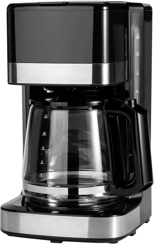 Amazon Basics 5 Cup Drip Coffee Maker with Glass Coffee Pot (0.8 Qt), Auto Shut-off, Auto Pause, Removable Filter Basket, Matte Black