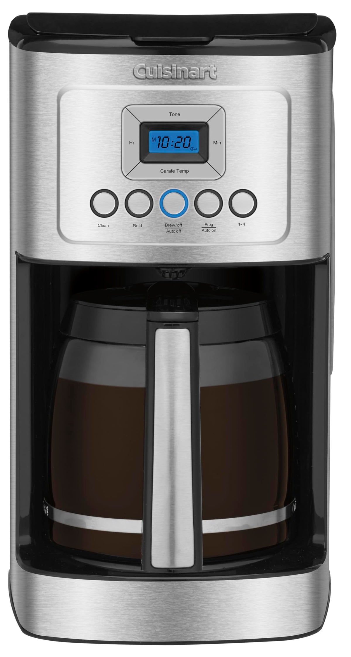 Cuisinart 14-Cup Coffee Maker, Programmable PerfecTemp Glass Carafe Coffee Machine with 1-4 Cup Setting, Brew Strength Control and Pause, Stainless Steel, DCC-3200BKSNAS, Black