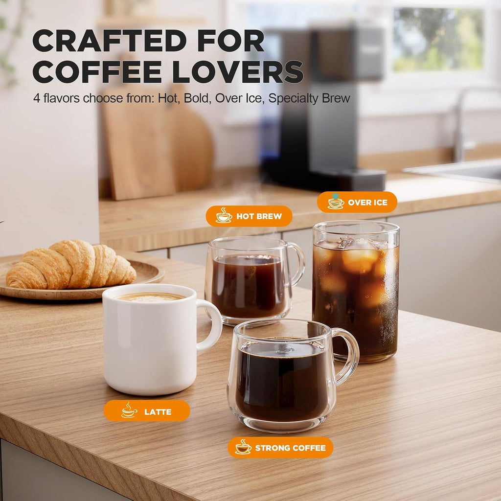 Tastyle Single Serve Coffee Maker with Built-in Detachable Milk Frother