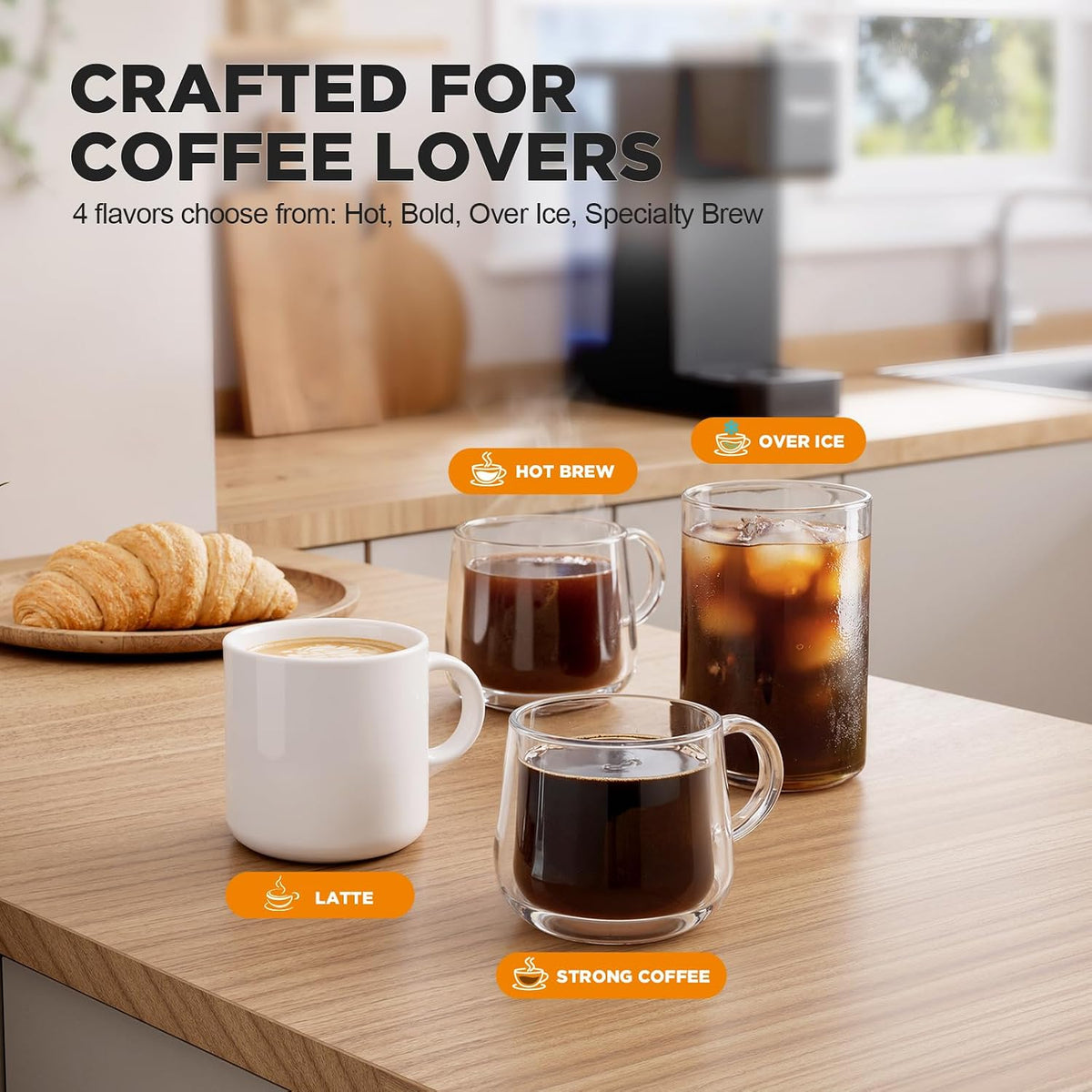 Tastyle Single Serve Coffee Maker with Built-in Detachable Milk Frother