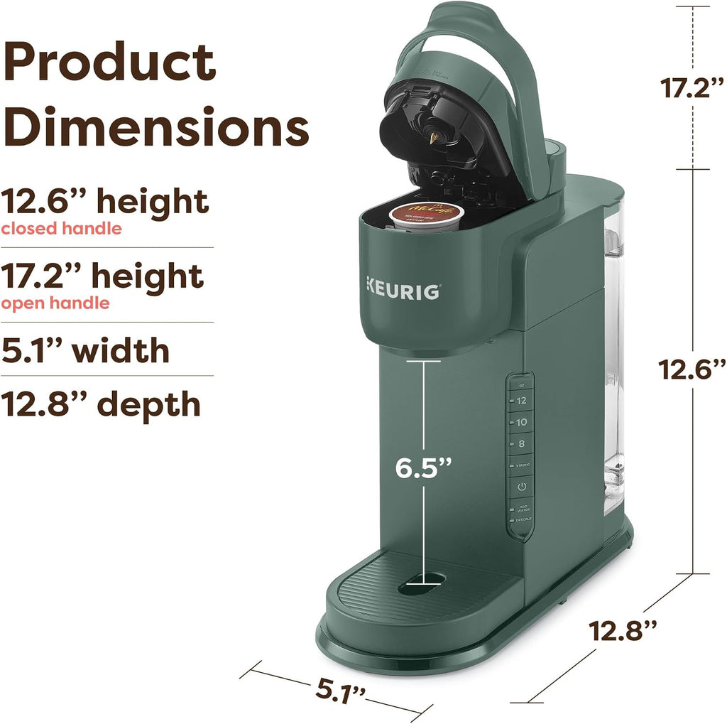 Keurig K-Express Single Serve K-Cup Pod Coffee Maker, 3 Brew Sizes, Strong Button Feature, 42oz Removable Reservoir, Evergreen