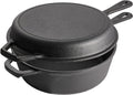 Vivicreate 2 in 1 Cast Iron Dutch Oven Pot with Skillet Lid Pre Seasoned Multi Cooker for Baking Frying Roasting Camping Compatible with All Stoves olla de hierro fundido sartén