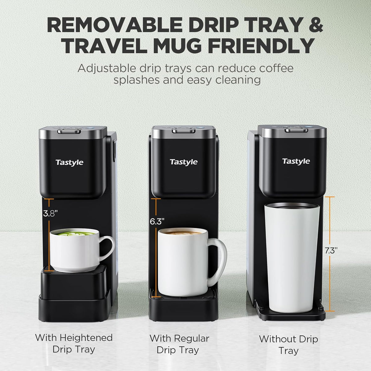 Tastyle Single Serve Coffee Maker with Built-in Detachable Milk Frother