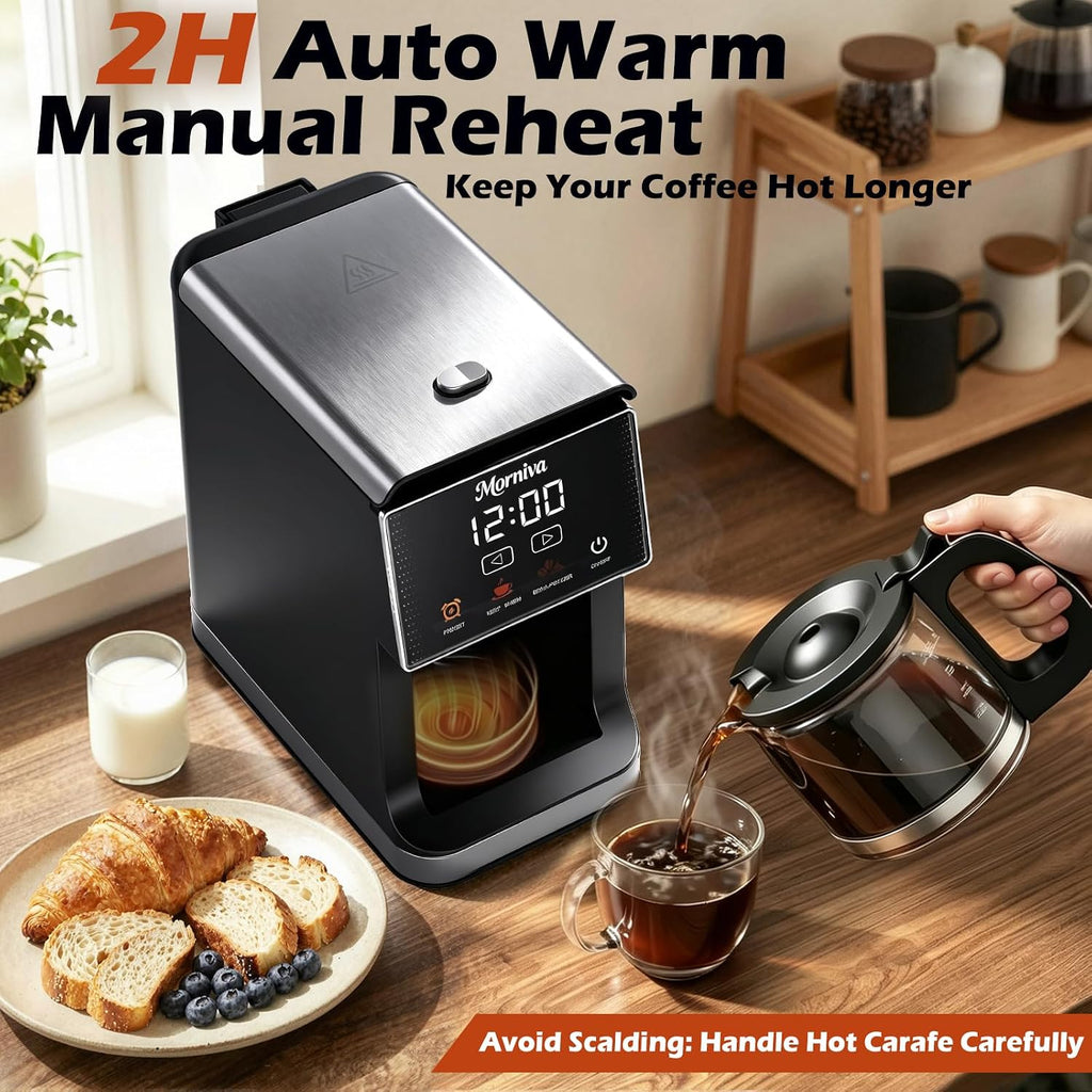 Drip Coffee Maker with Built-In Grinder 5-Cup